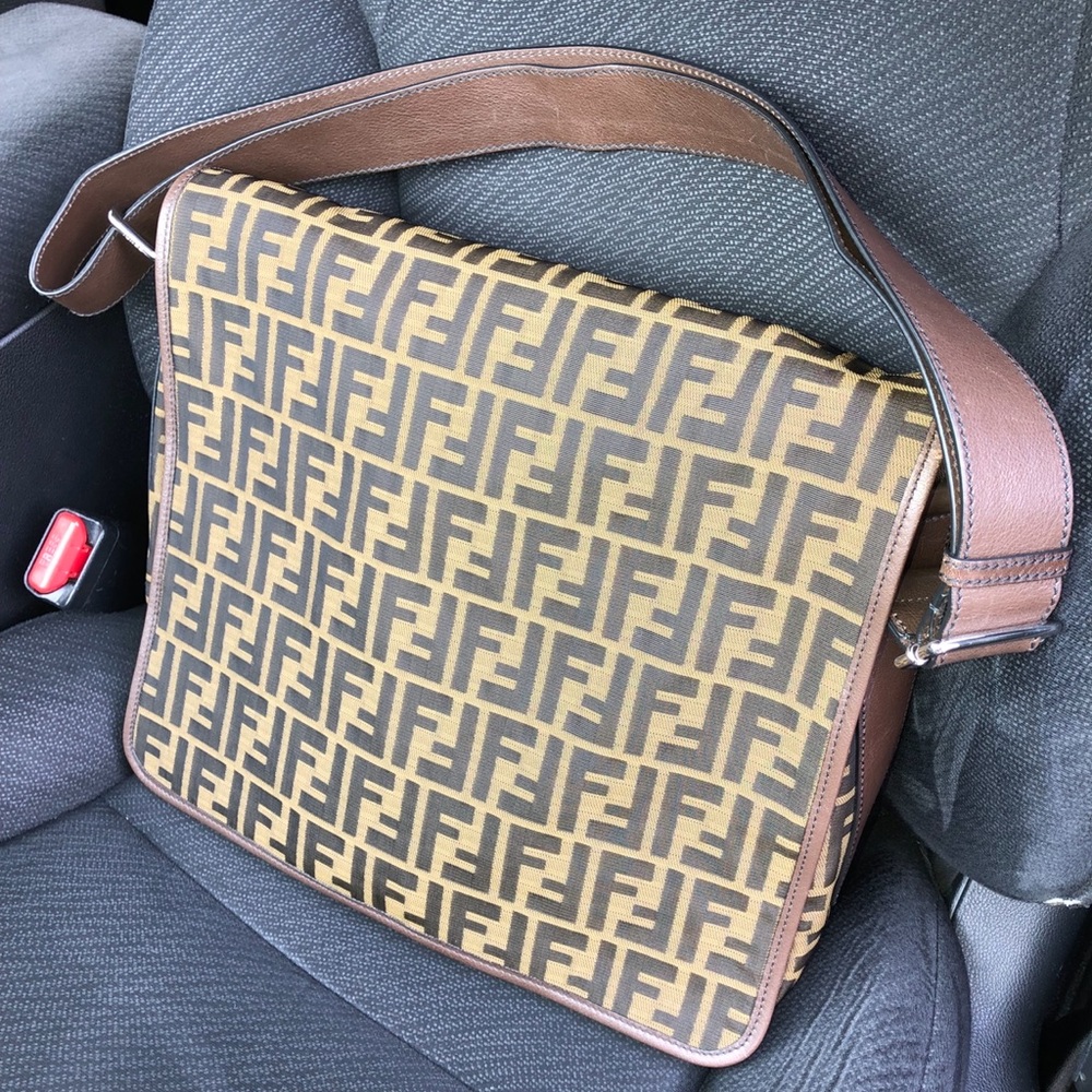 Fendi canvas messenger bag